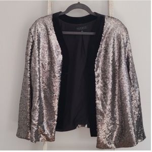 Sequin Blazer w/ Velvet Collar